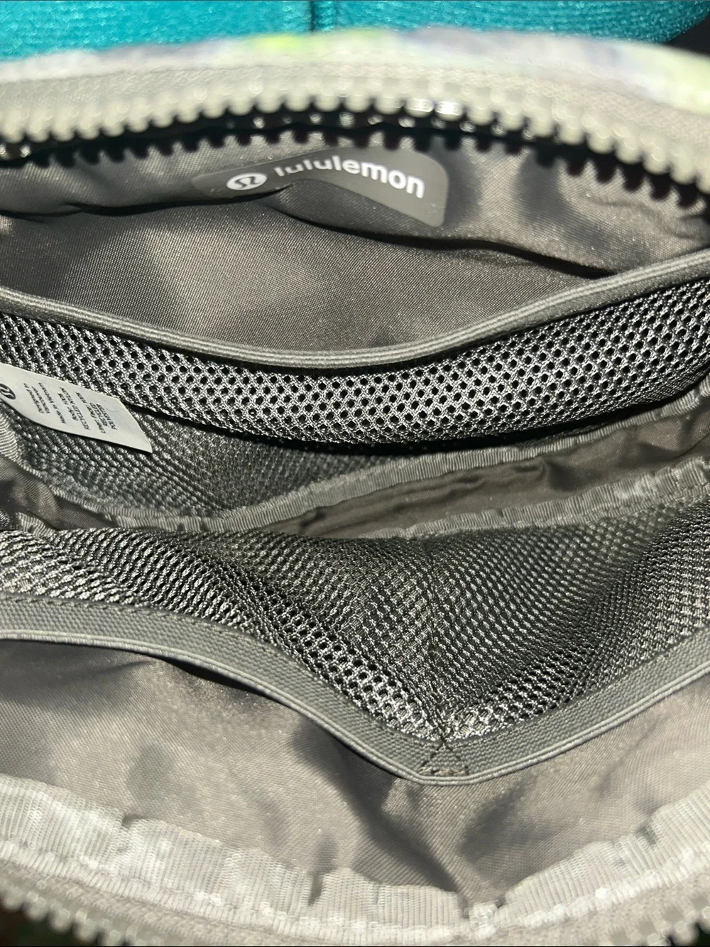 lululemon athletica Gray Tie-Dye Waist Pouch with Neon Accents